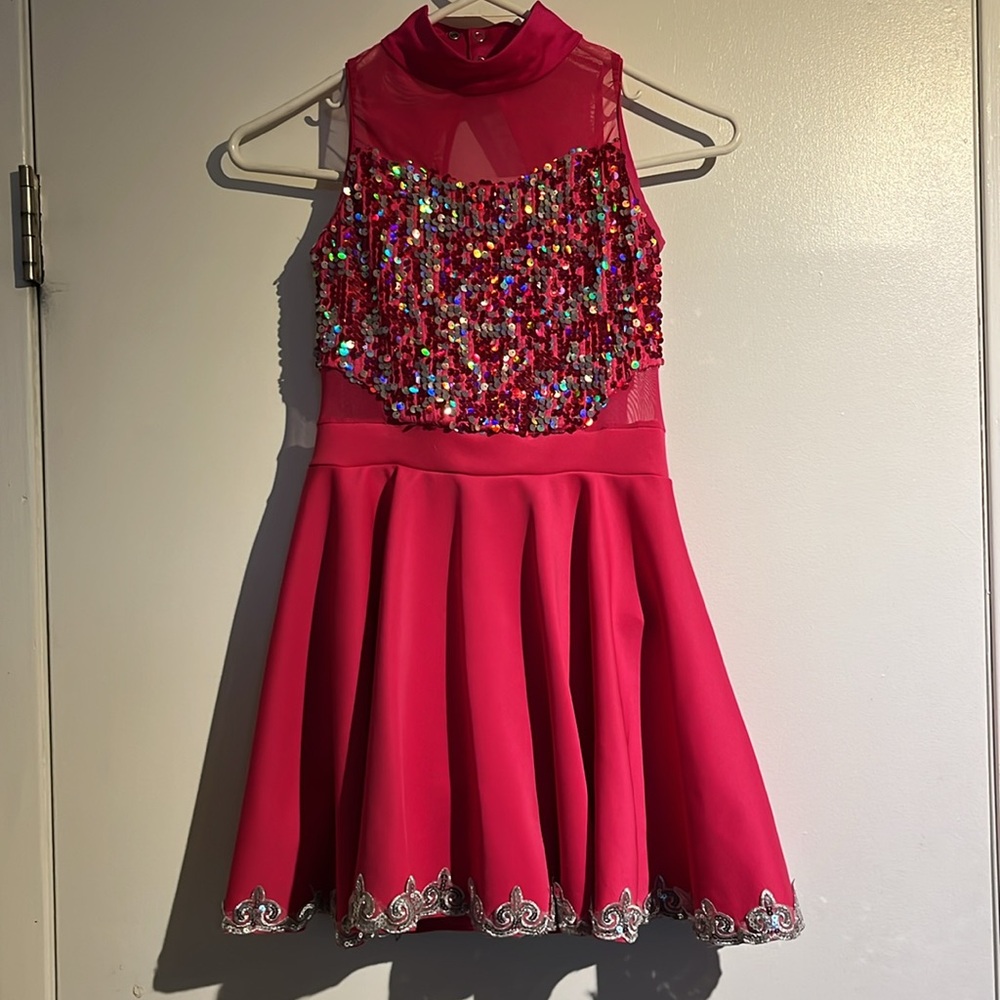 Pink Sequin Embellished Dance Costume